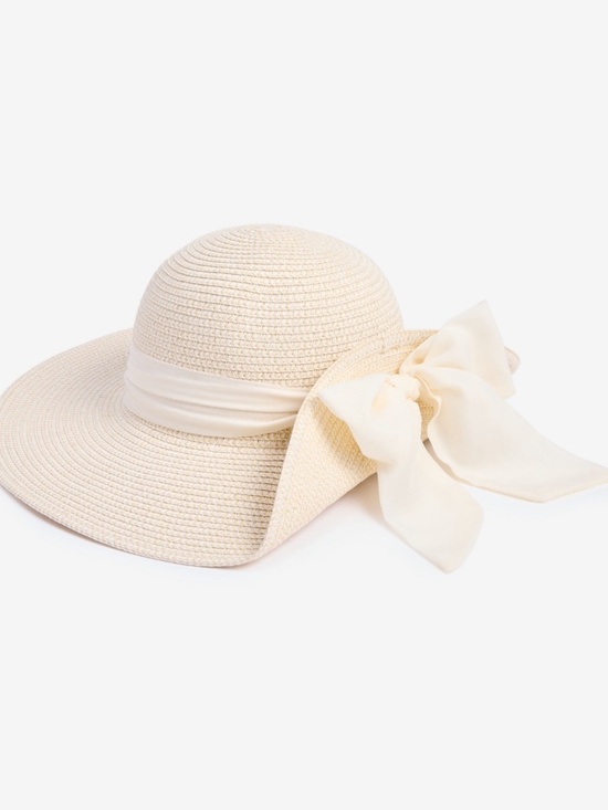 NWT Giani Bernini Classic flip-up floppy Side tie sash Cream/Ivory or Tan/Black main image 4